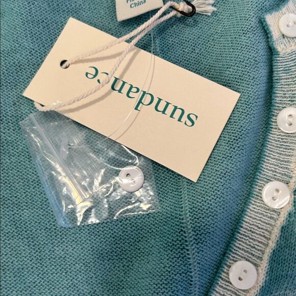 Sundance Laurette Sweater Tee - M, Aqua,   NWT - Picture 6 of 9